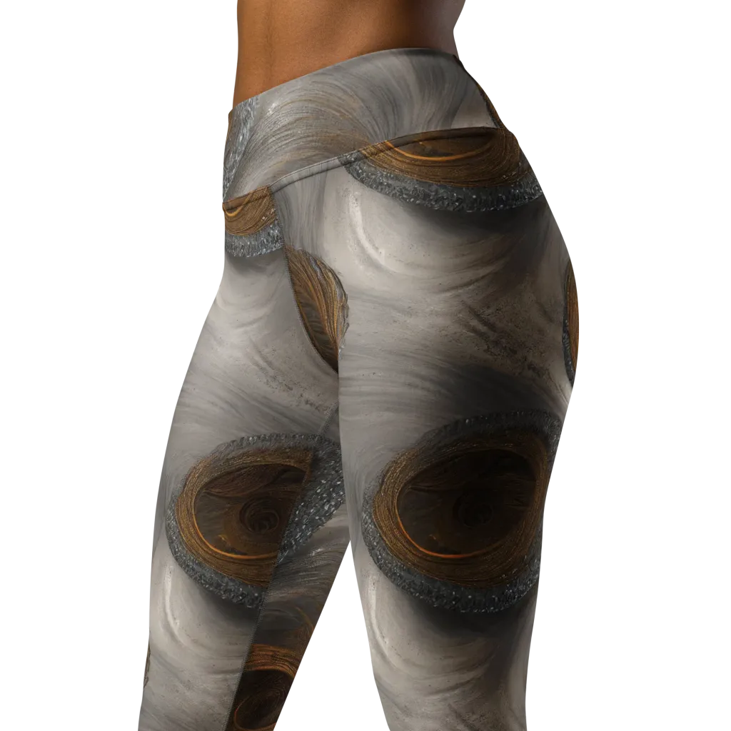 Bronze Gyre on Yoga Leggings — Left Front
