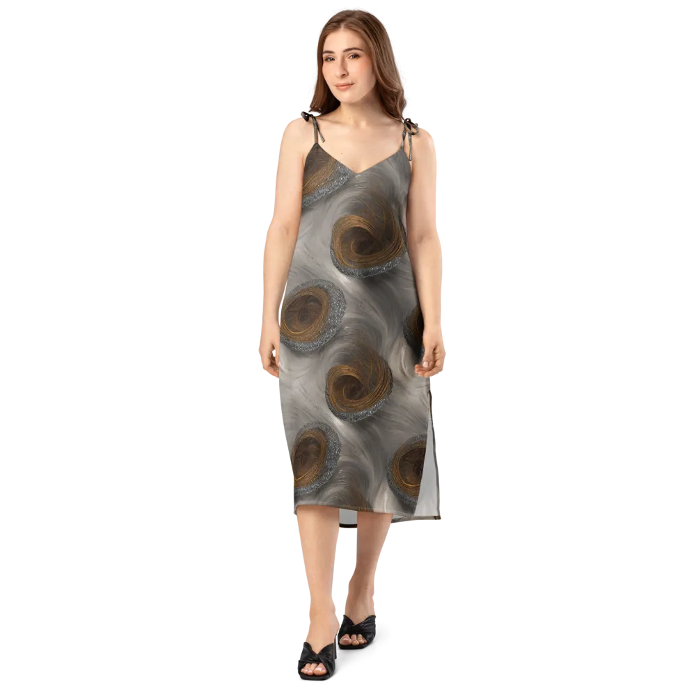 Bronze Gyre on Slip Dress — Front