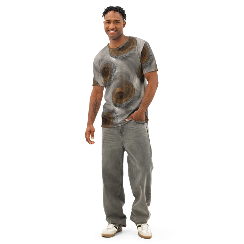 Bronze Gyre on Men's Cotton Crew Neck T-Shirt — Front