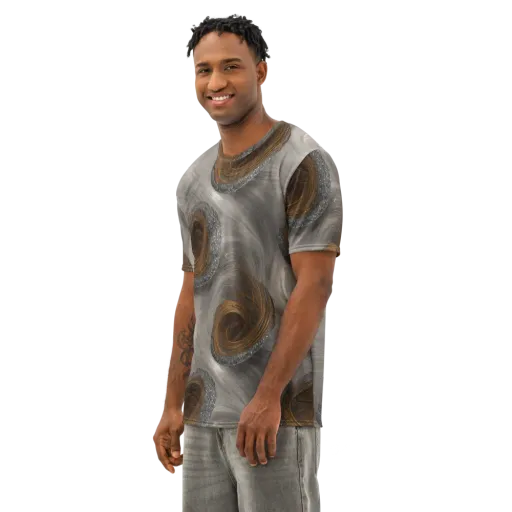 Bronze Gyre on a Men's Cotton Crew Neck T-Shirt