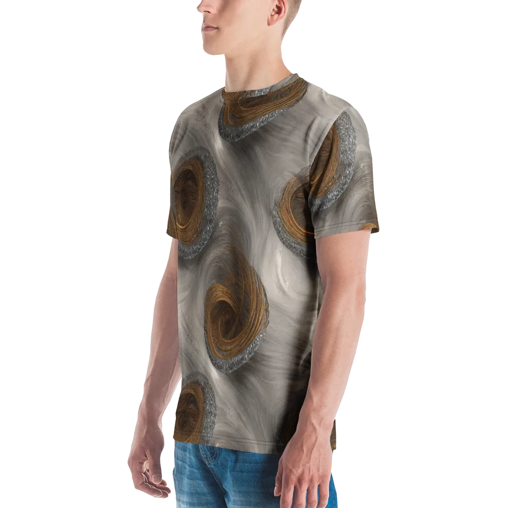 Bronze Gyre on Men's Crew Neck T-Shirt — Left