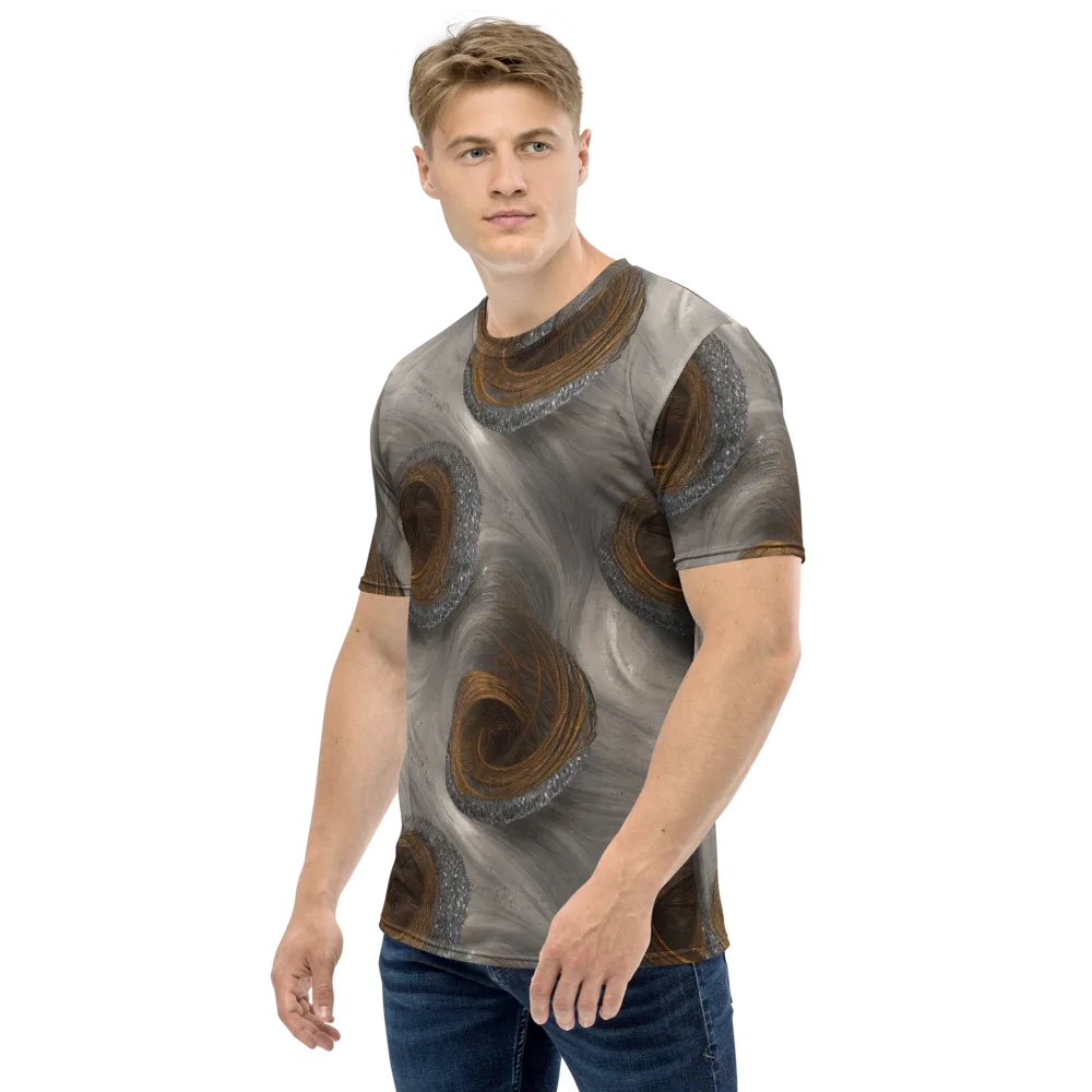 Bronze Gyre on Men's Crew Neck T-Shirt — Left