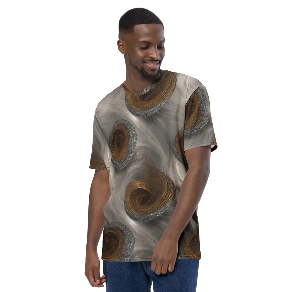 Bronze Gyre on Men's Crew Neck T-Shirt — Left