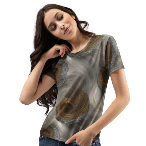 Bronze Gyre on a Women's Crew Neck T-Shirt