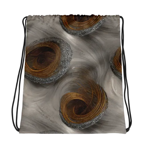 Bronze Gyre on a Drawstring Bag
