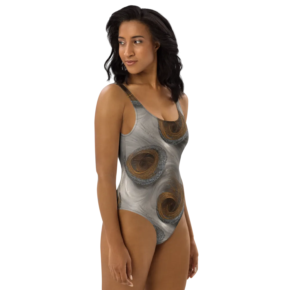 Bronze Gyre on One-Piece Swimsuit — Right