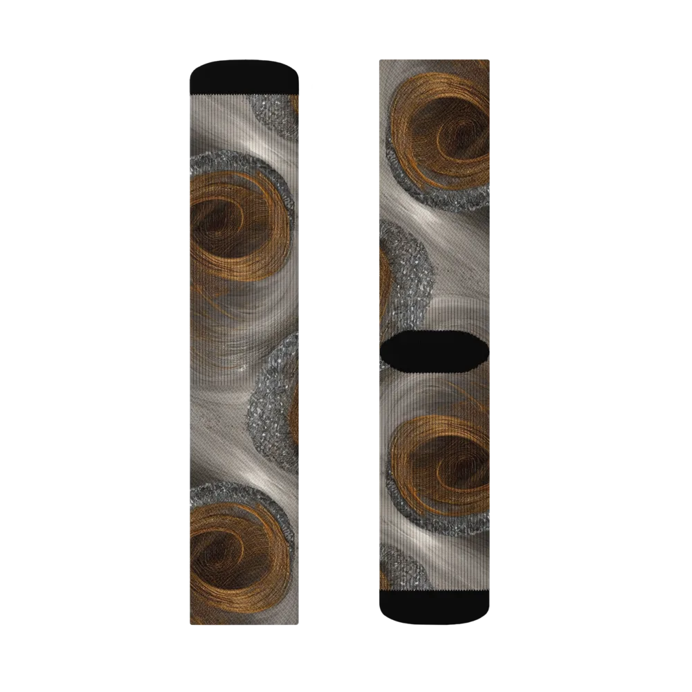 Bronze Gyre on Socks — Left Sock