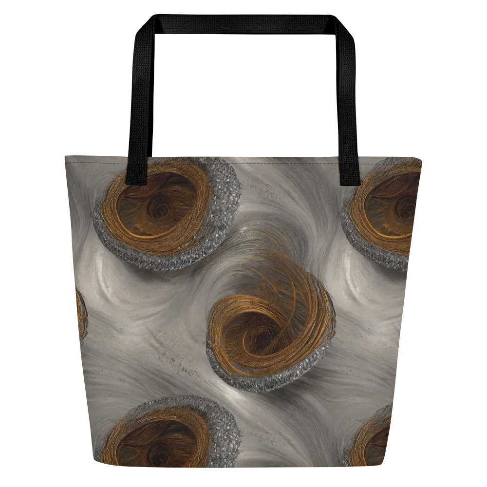 Bronze Gyre on Large Tote Bag W/ Pocket — Front