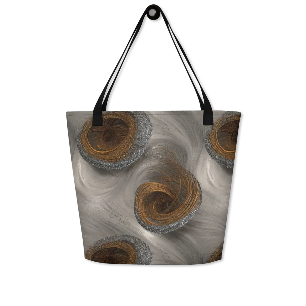 Bronze Gyre on Large Tote Bag W/ Pocket — Front