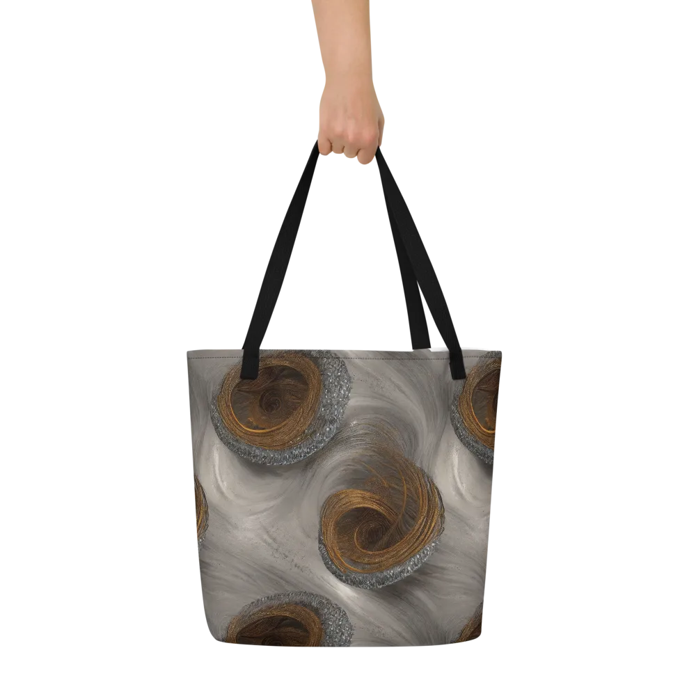 Bronze Gyre on Large Tote Bag W/ Pocket — Front