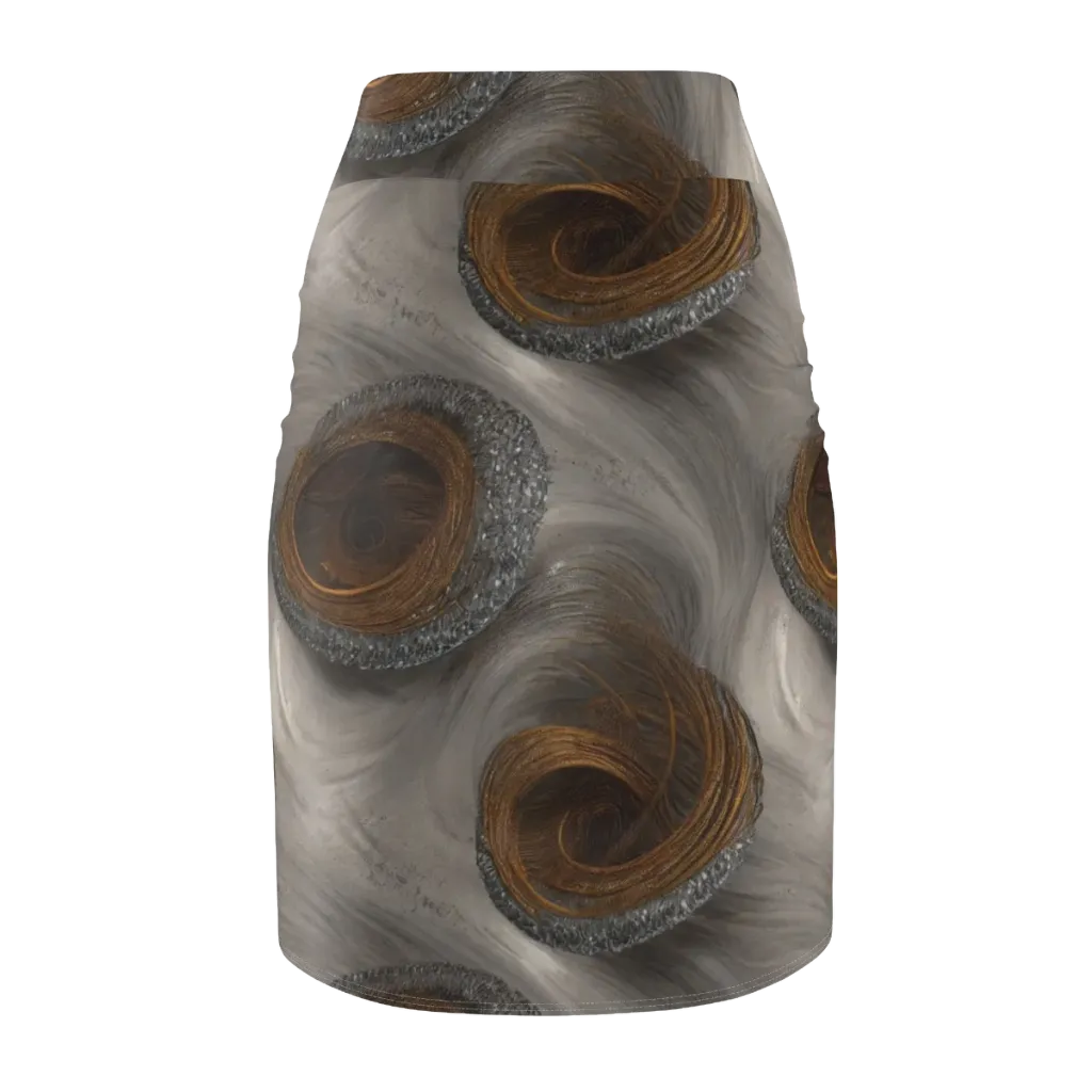 Bronze Gyre on Pencil Skirt — Back