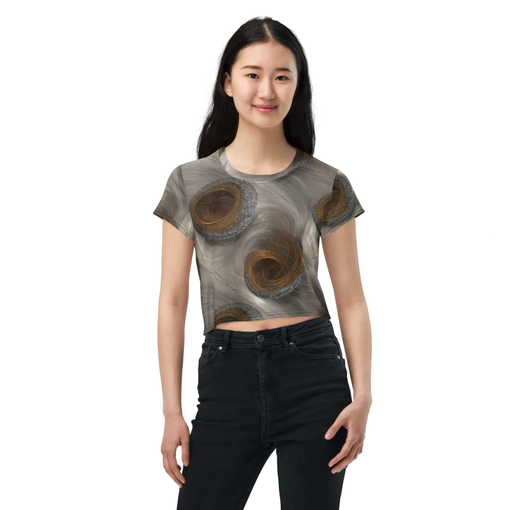 Bronze Gyre on Crop Tee — Front