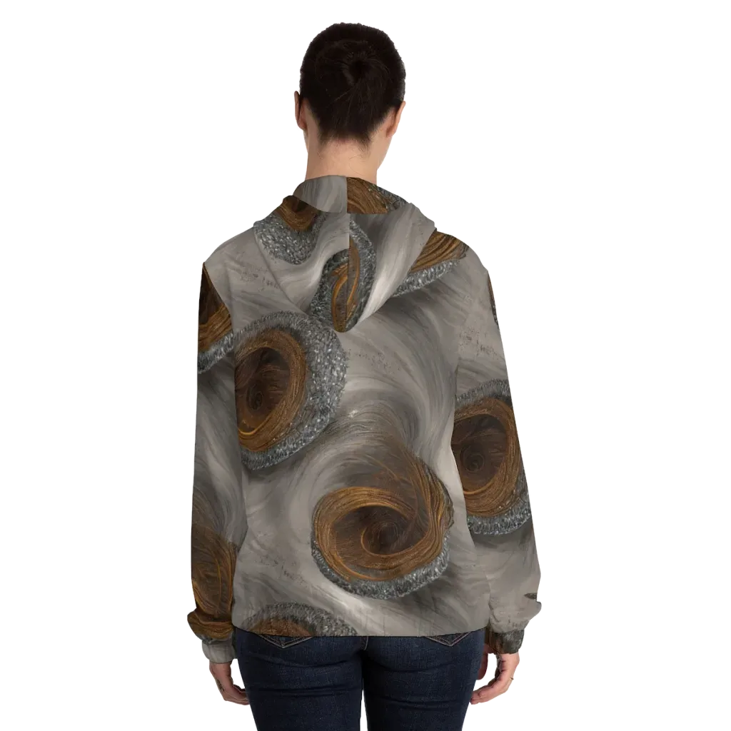 Bronze Gyre on Women's Full-Zip Hoodie — Back On Person