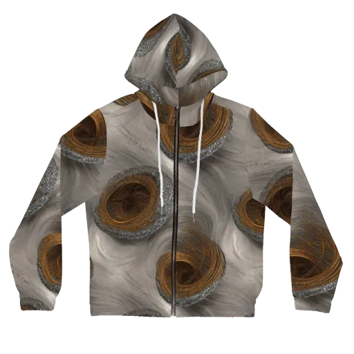 Bronze Gyre on a Women's Full-Zip Hoodie