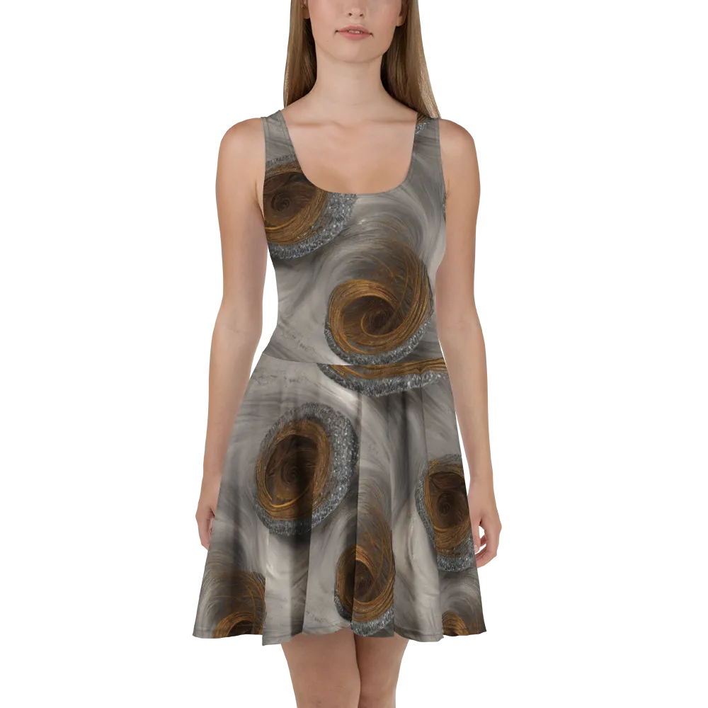 Bronze Gyre on Skater Dress — Front