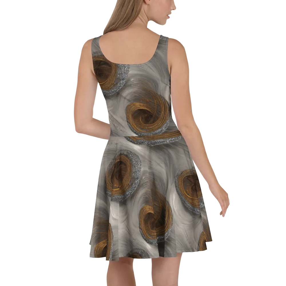 Bronze Gyre on Skater Dress — Back