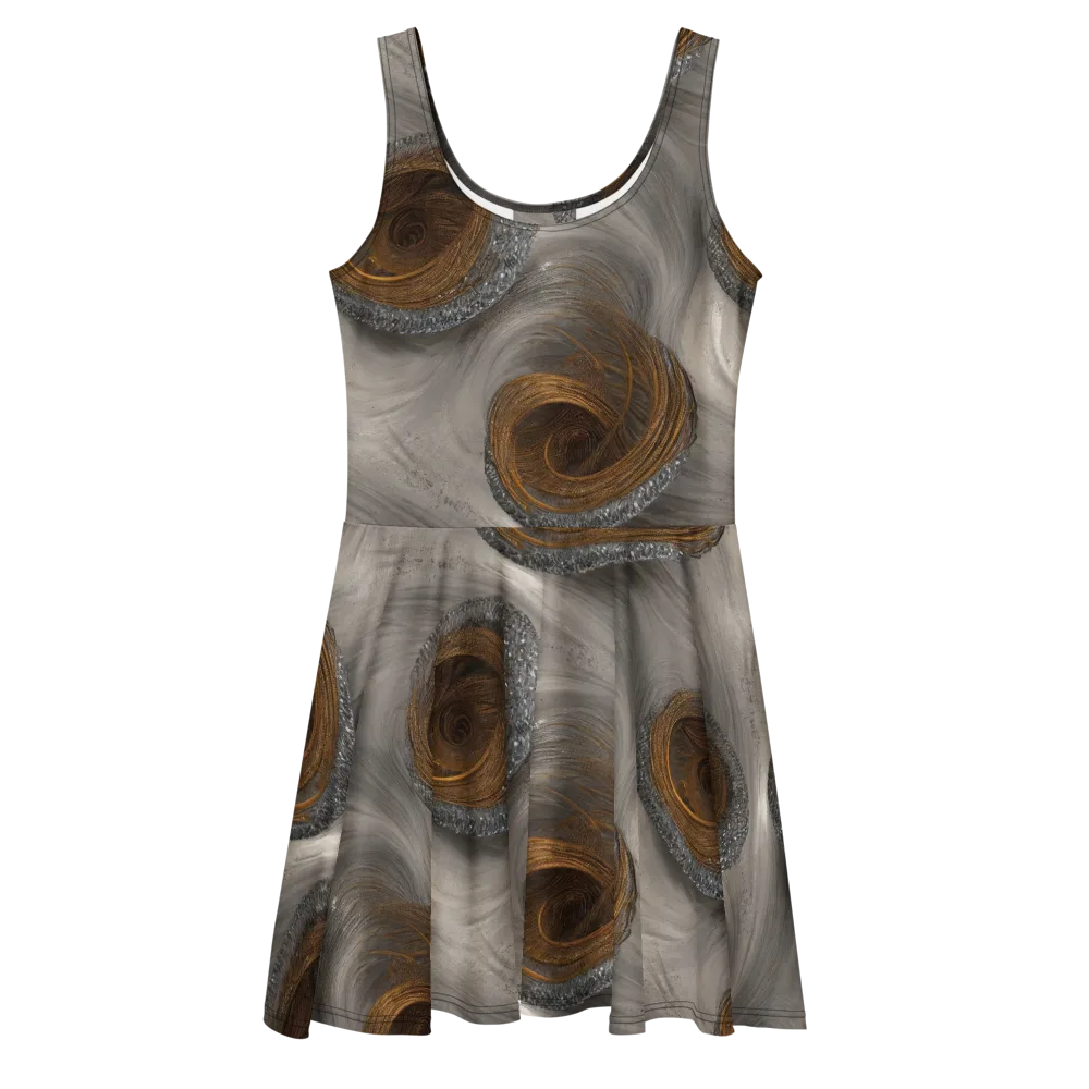 Bronze Gyre on Skater Dress — Front