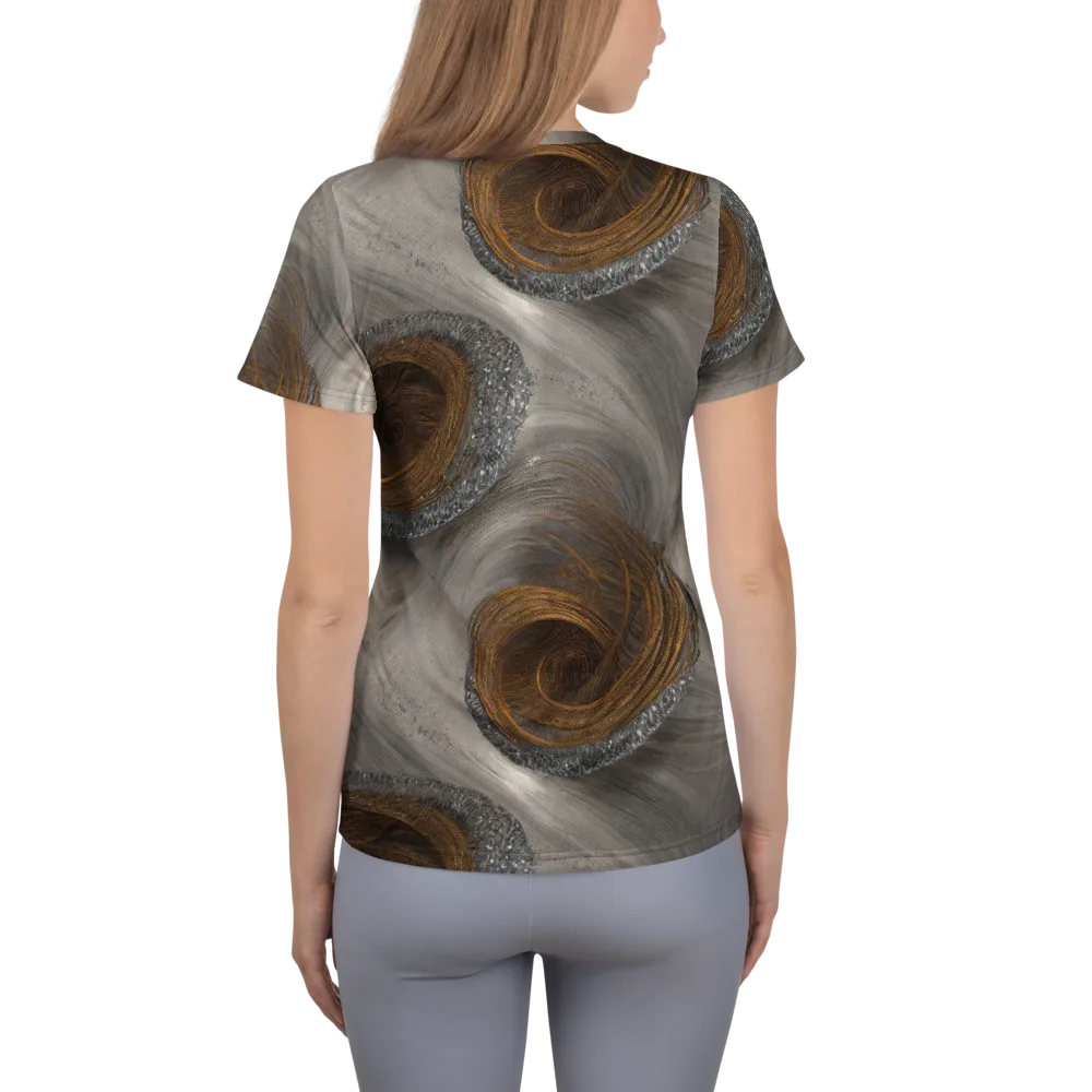 Bronze Gyre on Women's Athletic T-Shirt — Back
