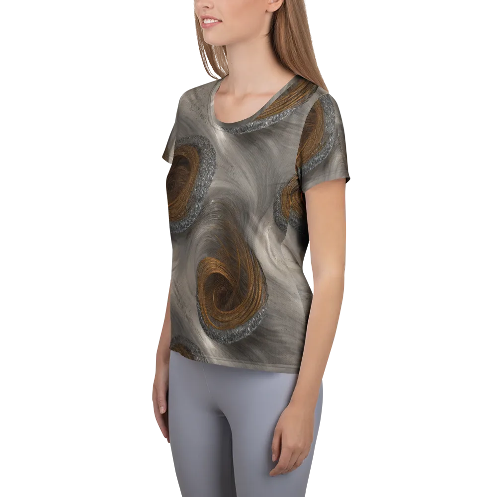 Bronze Gyre on Women's Athletic T-Shirt — Left