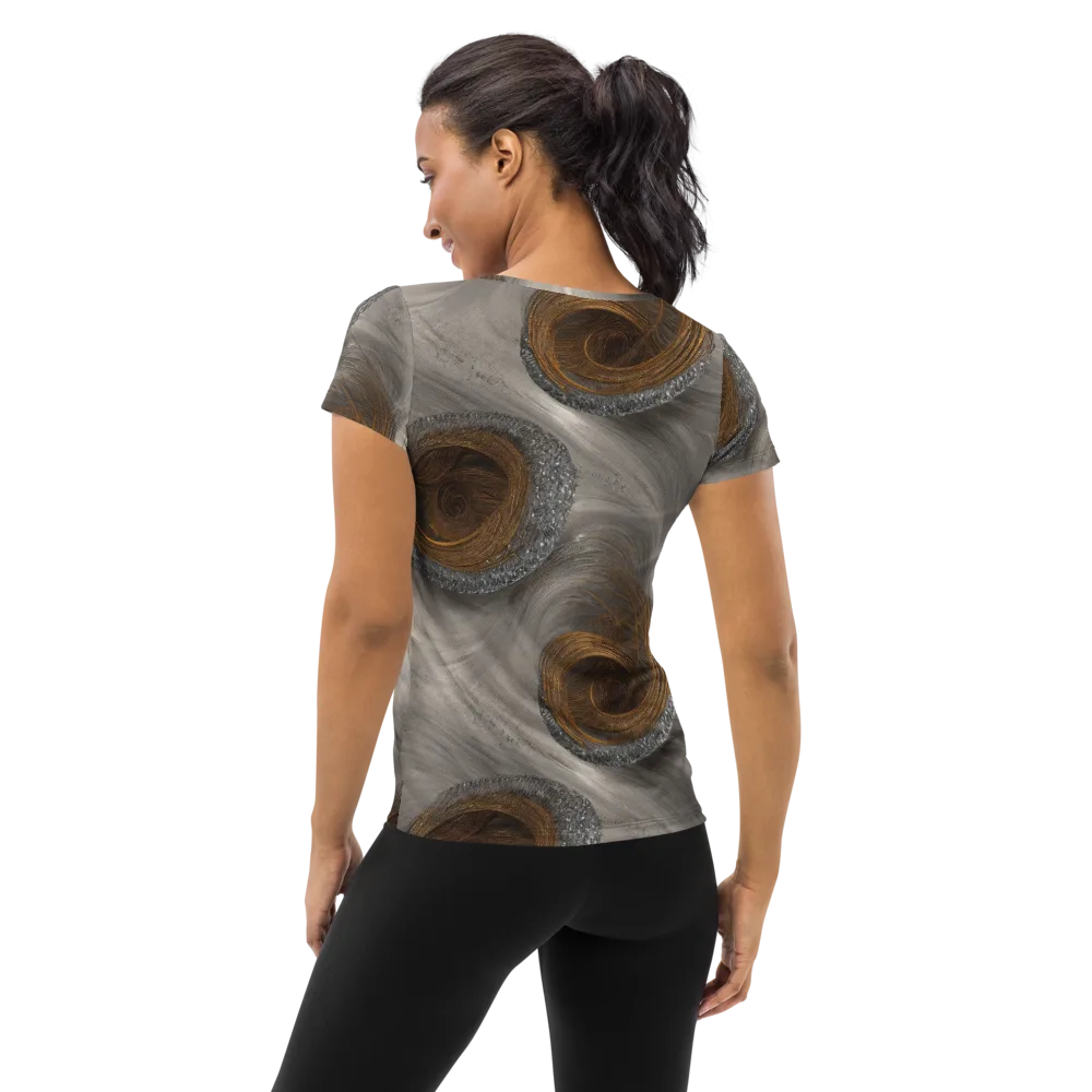 Bronze Gyre on Women's Athletic T-Shirt — Back