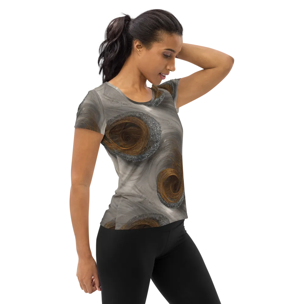 Bronze Gyre on Women's Athletic T-Shirt — Right