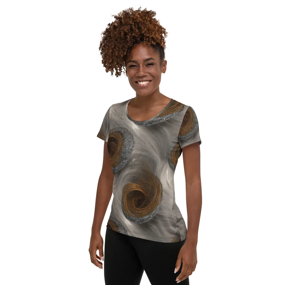 Bronze Gyre on Women's Athletic T-Shirt — Left