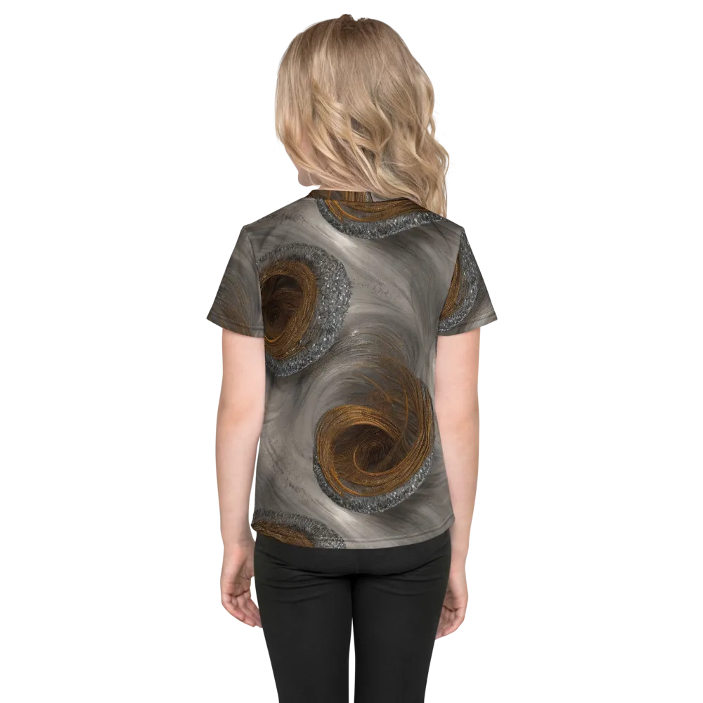 Bronze Gyre on Kids Crew Neck T-Shirt — Back