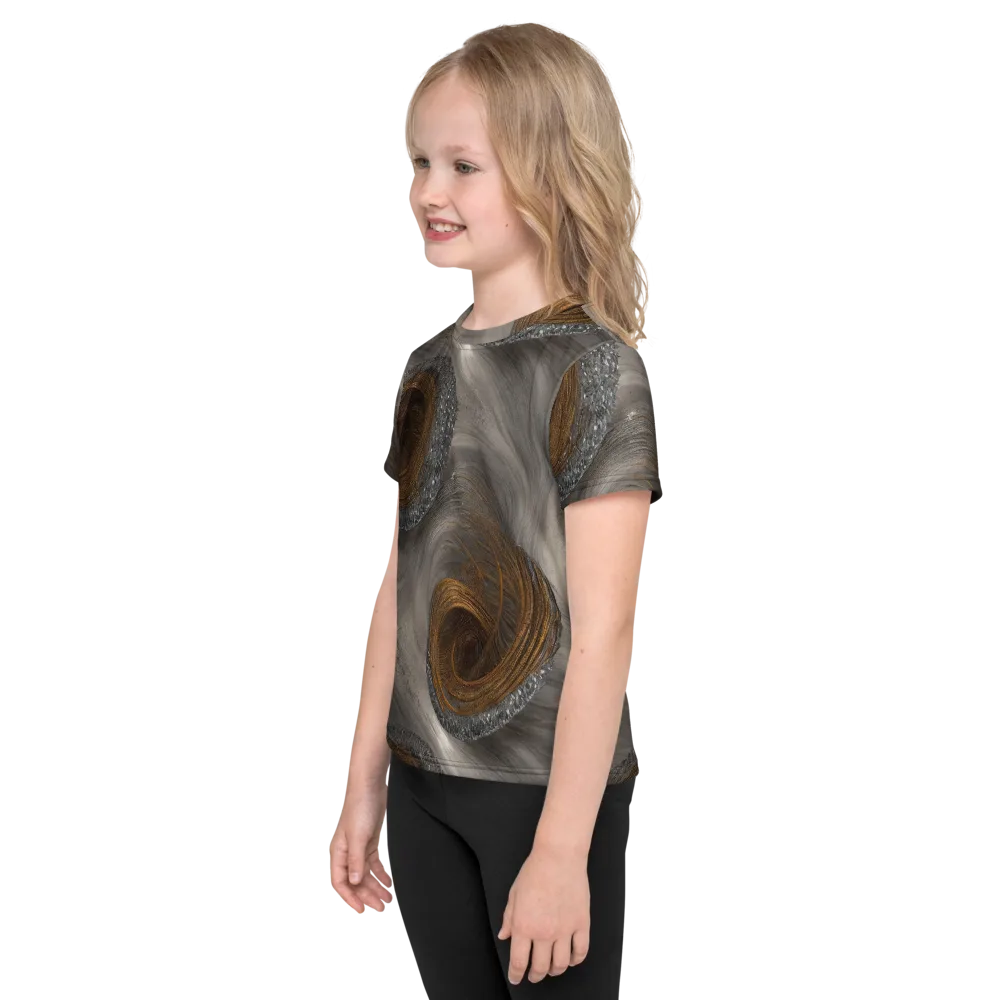 Bronze Gyre on Kids Crew Neck T-Shirt — Left