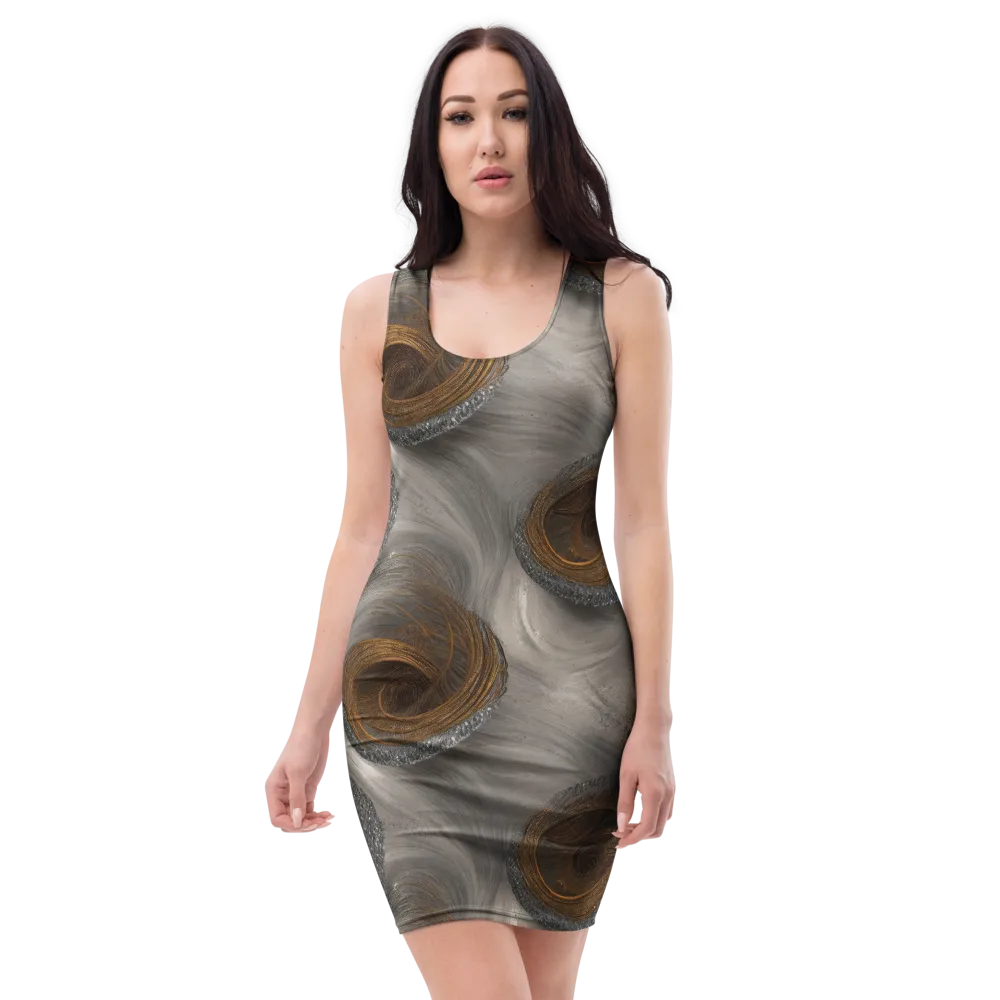 Bronze Gyre on Bodycon Dress — Front