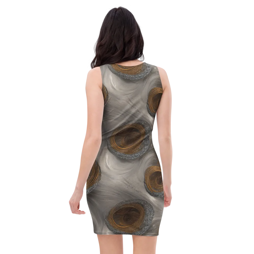 Bronze Gyre on Bodycon Dress — Back