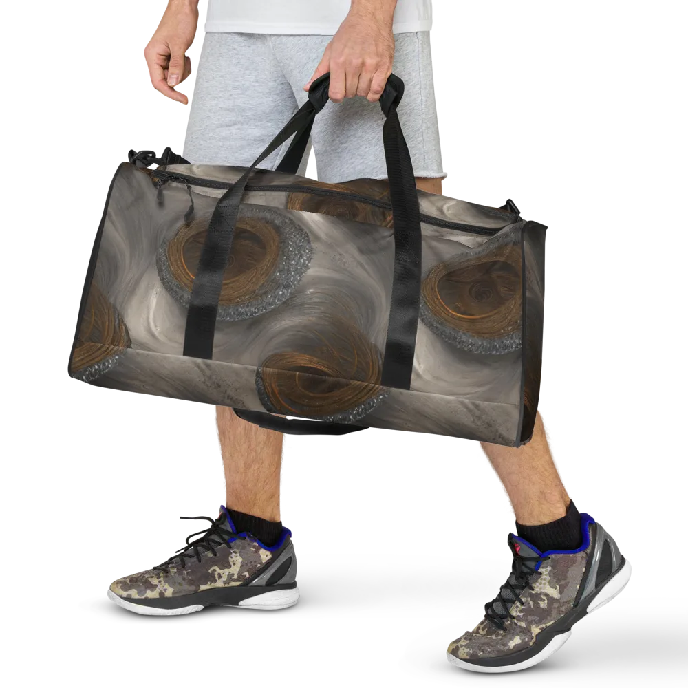 Bronze Gyre on Duffle Bag — Front