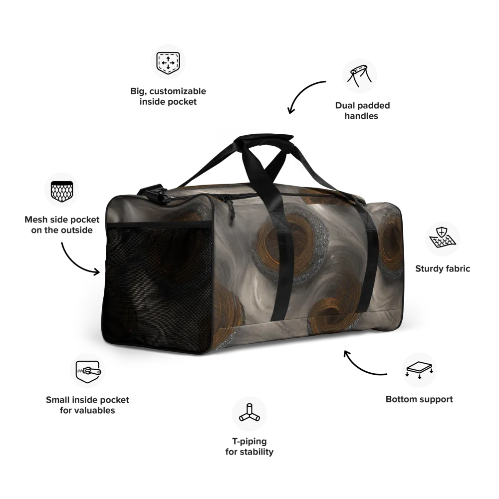 Bronze Gyre on Duffle Bag — Right Front