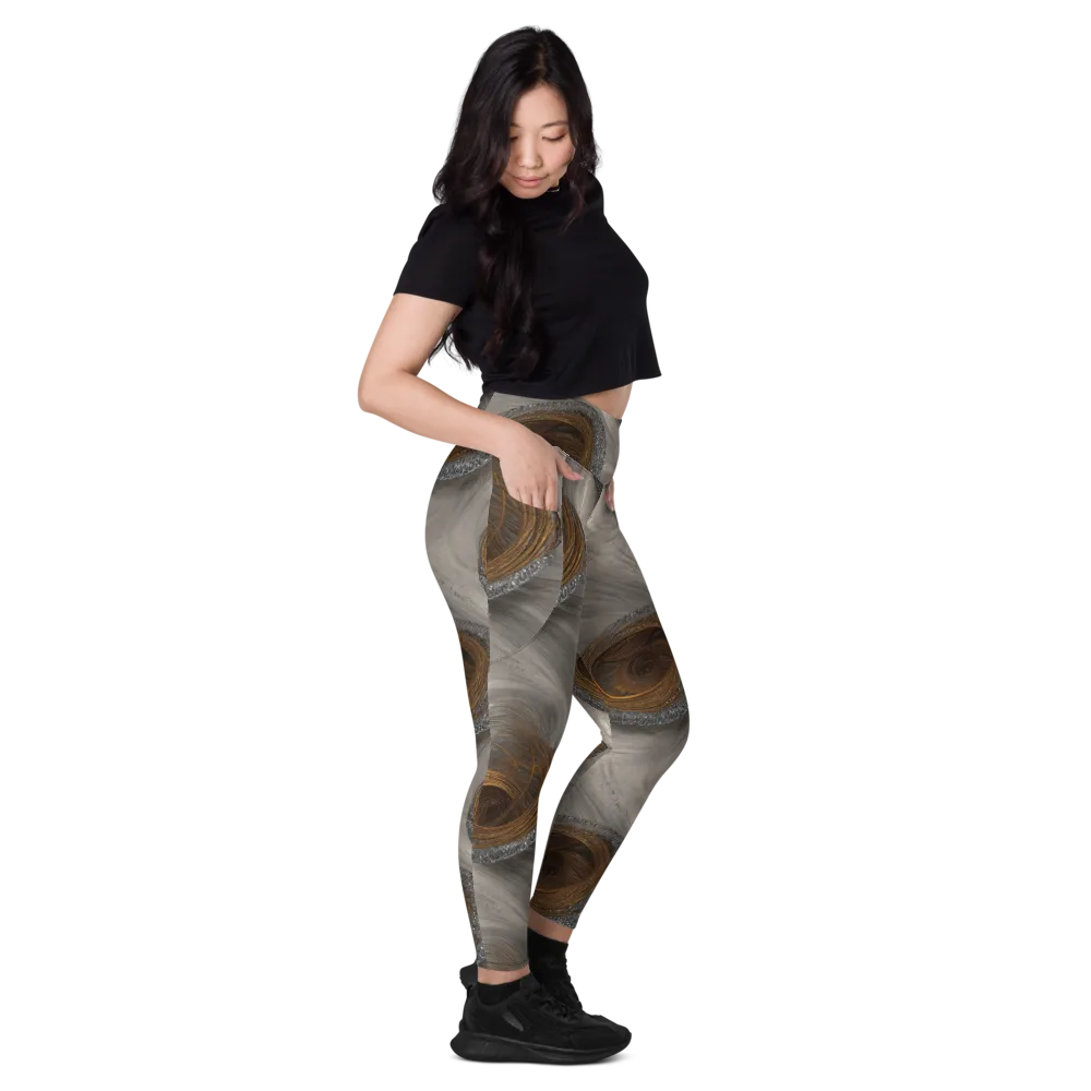 Bronze Gyre on Leggings with Pockets — Right