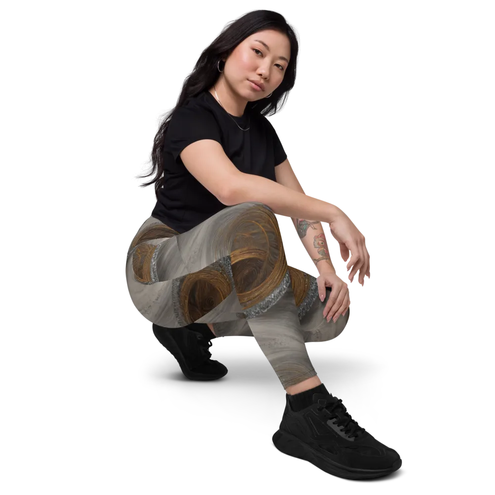 Bronze Gyre on Leggings with Pockets — Right Front