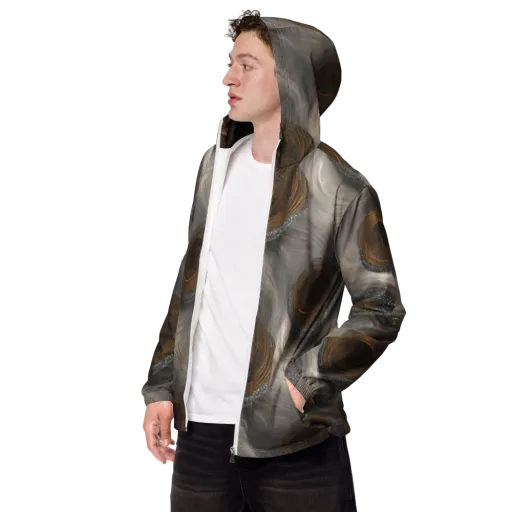 Bronze Gyre on a Men's Windbreaker