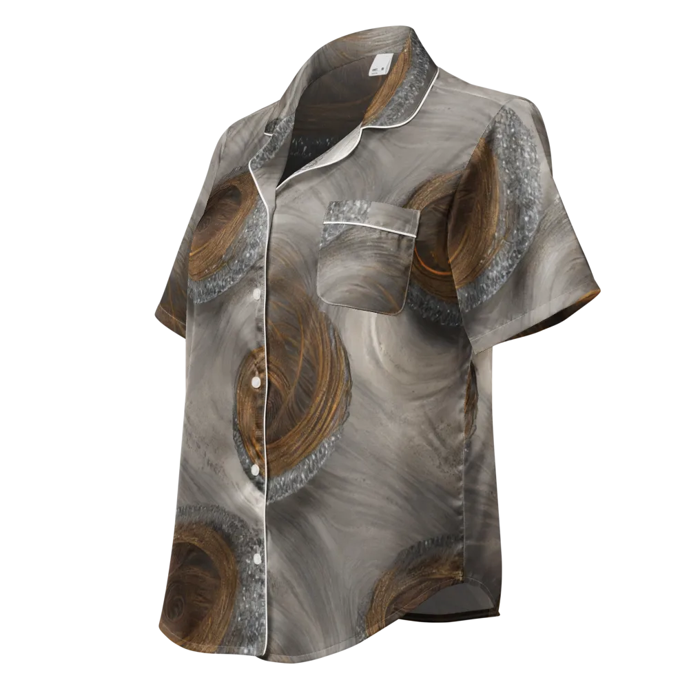 Bronze Gyre on Women's Short Sleeve Pajama Top — Left Front