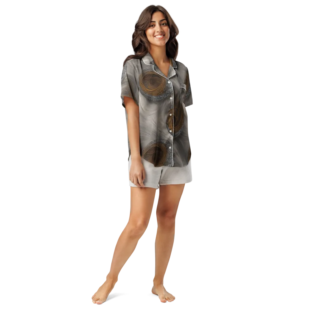 Bronze Gyre on Women's Short Sleeve Pajama Top — Front