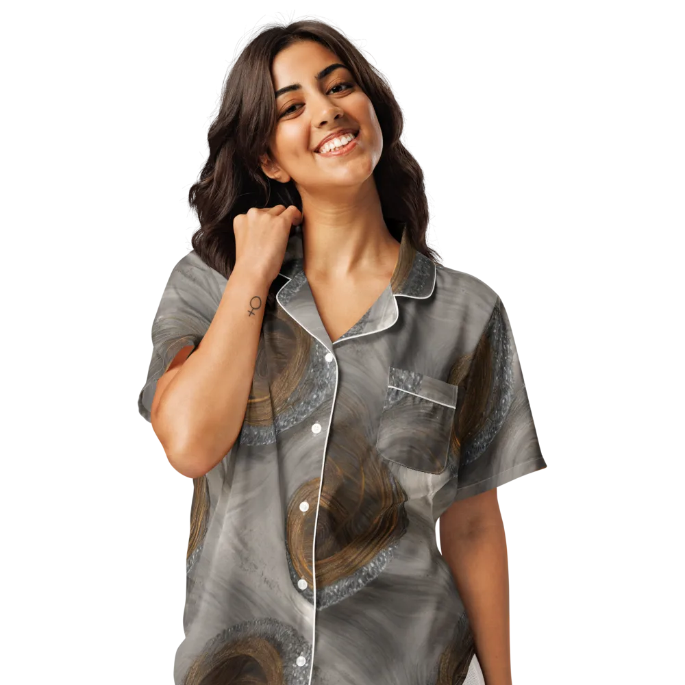 Bronze Gyre on Women's Short Sleeve Pajama Top — Front