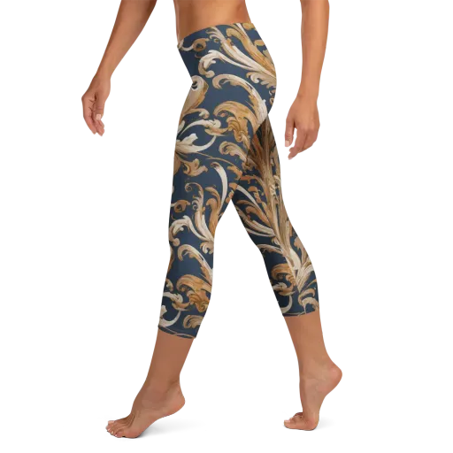 Gilded Flourish on a Capri Leggings