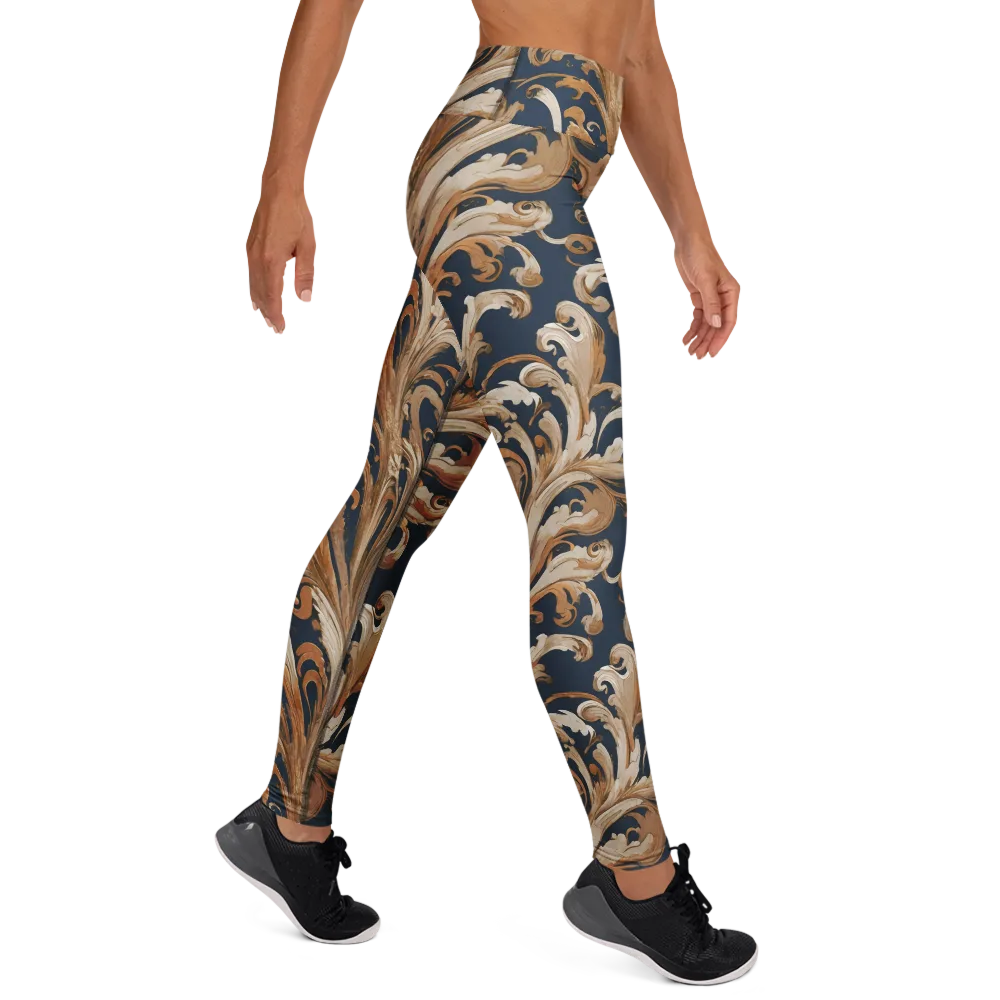 Gilded Flourish on Yoga Leggings — Right