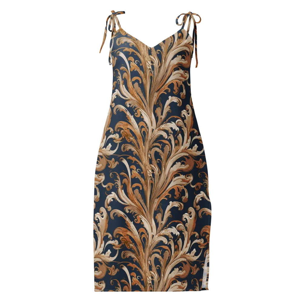 Gilded Flourish on Slip Dress — Front