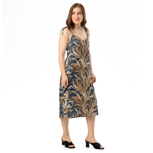 Gilded Flourish on a Slip Dress