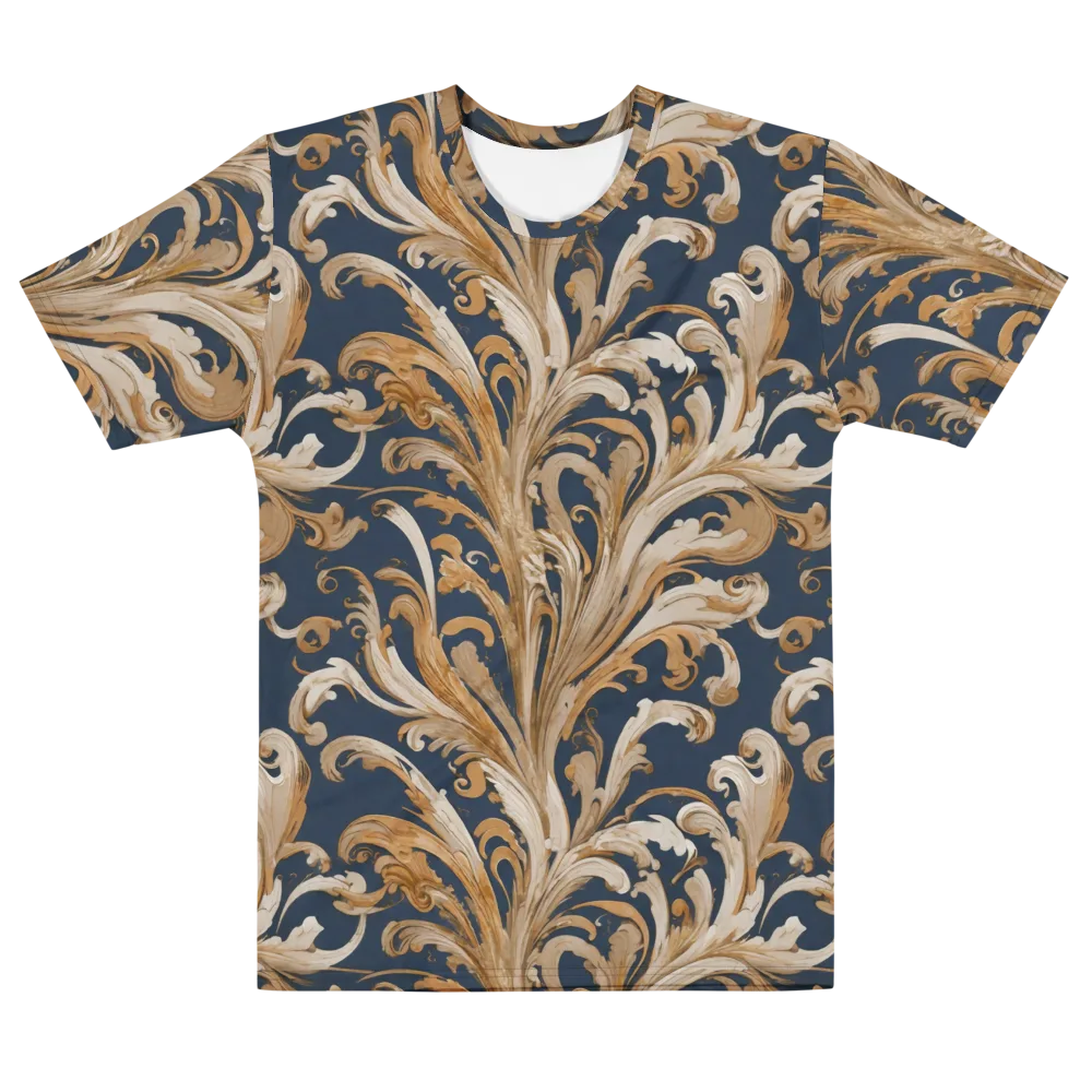 Gilded Flourish on Men's Cotton Crew Neck T-Shirt — Front