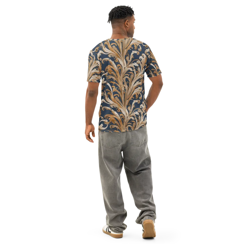 Gilded Flourish on Men's Cotton Crew Neck T-Shirt — Back