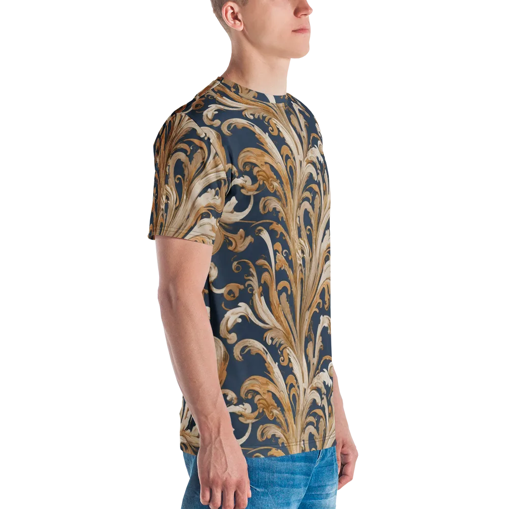 Gilded Flourish on Men's Crew Neck T-Shirt — Right