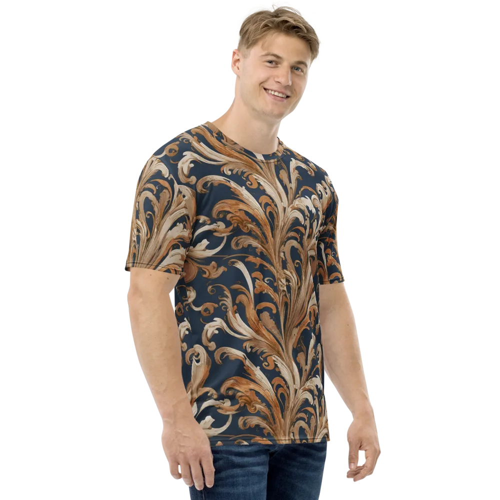 Gilded Flourish on Men's Crew Neck T-Shirt — Right