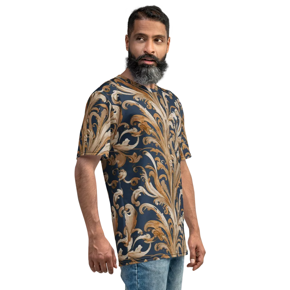 Gilded Flourish on Men's Crew Neck T-Shirt — Right