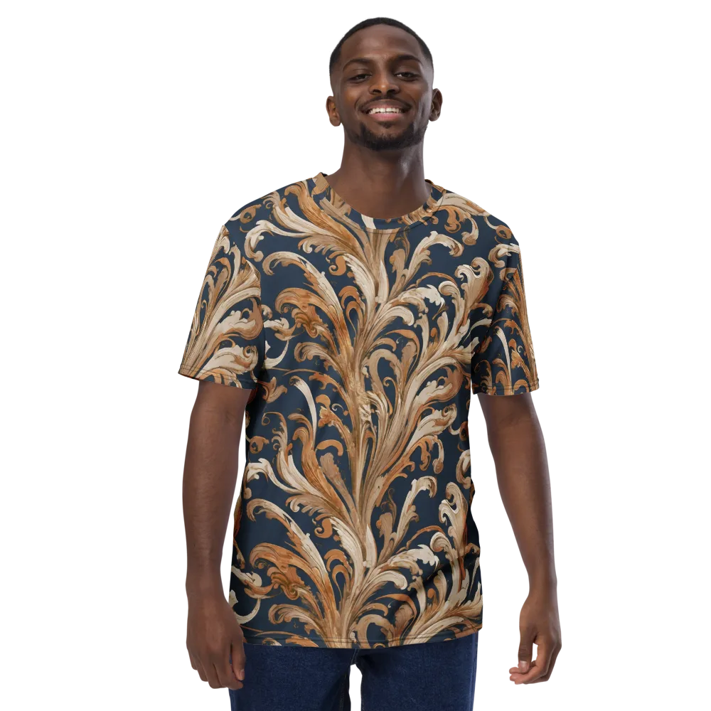 Gilded Flourish on Men's Crew Neck T-Shirt — Front