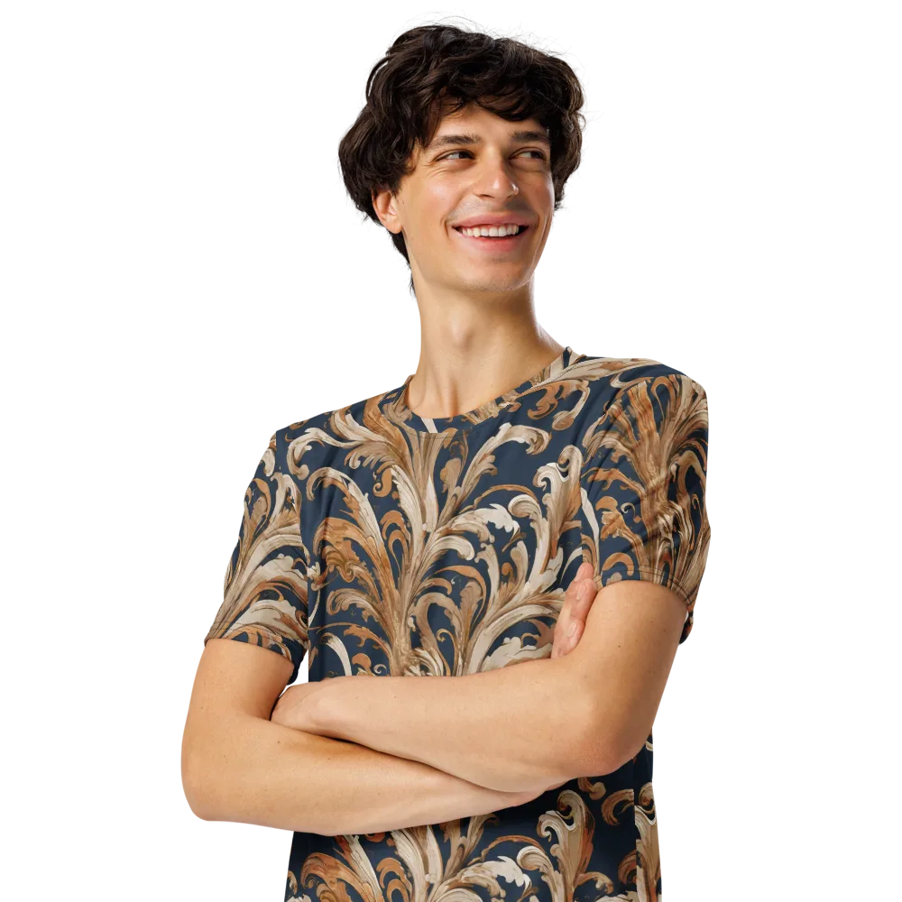 Gilded Flourish on Men's Crew Neck T-Shirt — Left Front