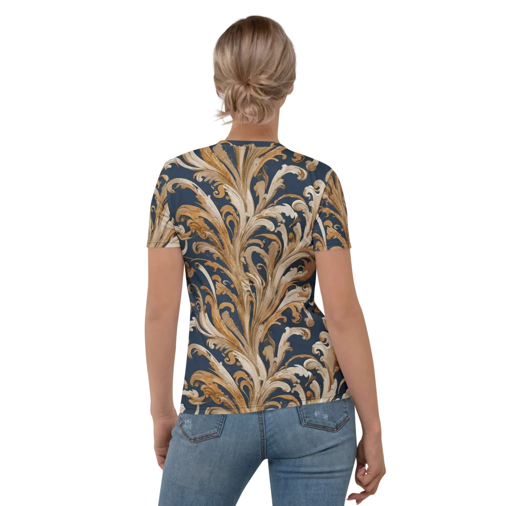 Gilded Flourish on Women's Crew Neck T-Shirt — Back